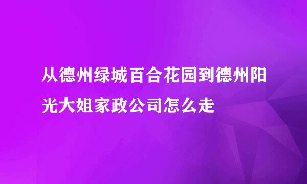 从德州绿城百合花园到德州阳光大姐家政公司怎么走