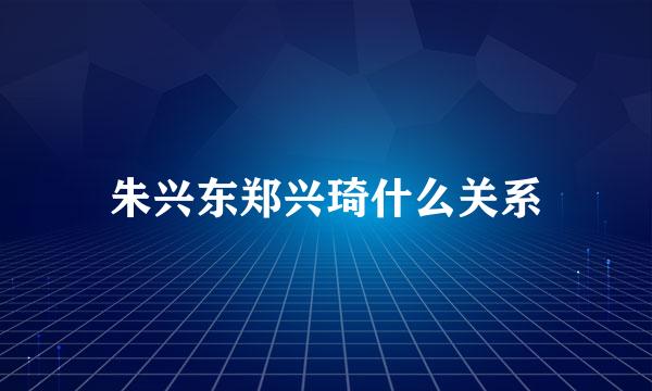 朱兴东郑兴琦什么关系