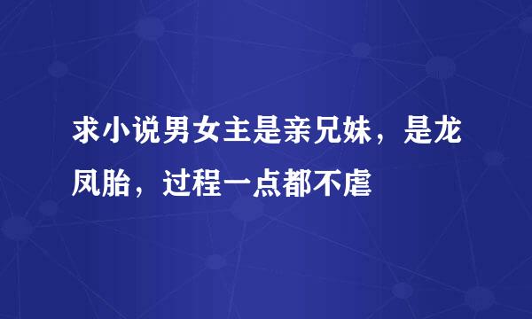 求小说男女主是亲兄妹，是龙凤胎，过程一点都不虐