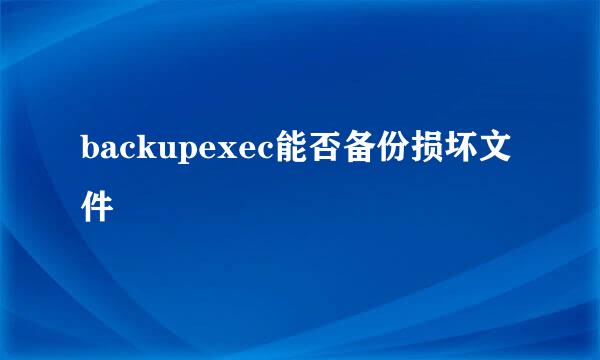 backupexec能否备份损坏文件