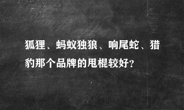 狐狸、蚂蚁独狼、响尾蛇、猎豹那个品牌的甩棍较好？