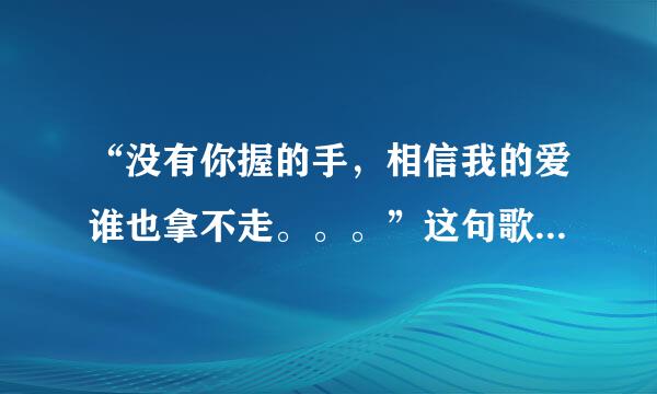 “没有你握的手，相信我的爱谁也拿不走。。。”这句歌词是哪首歌里面的