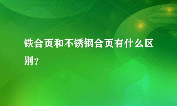 铁合页和不锈钢合页有什么区别？