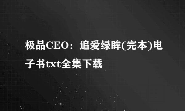 极品CEO：追爱绿眸(完本)电子书txt全集下载