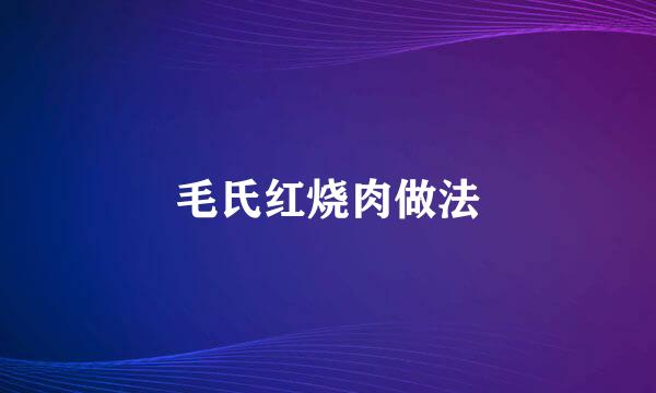 毛氏红烧肉做法