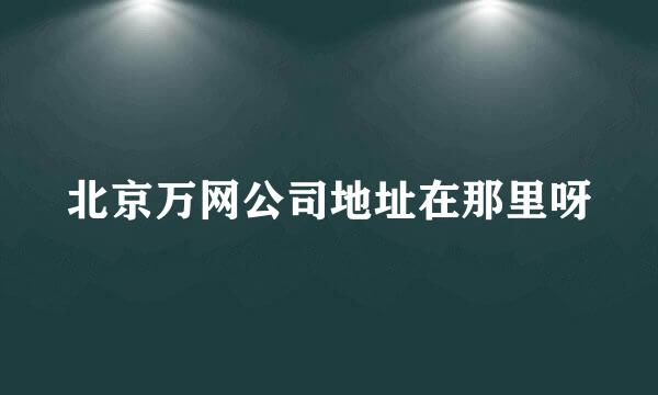 北京万网公司地址在那里呀