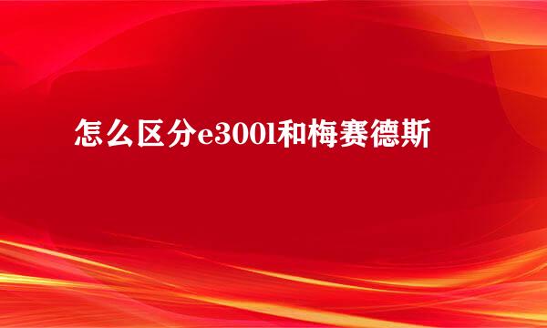 怎么区分e300l和梅赛德斯