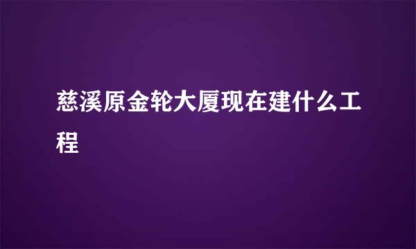 慈溪原金轮大厦现在建什么工程