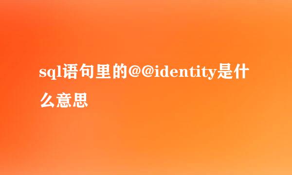 sql语句里的@@identity是什么意思