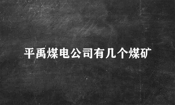 平禹煤电公司有几个煤矿