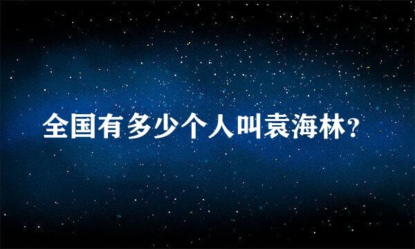 全国有多少个人叫袁海林？