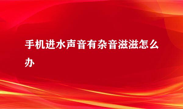 手机进水声音有杂音滋滋怎么办