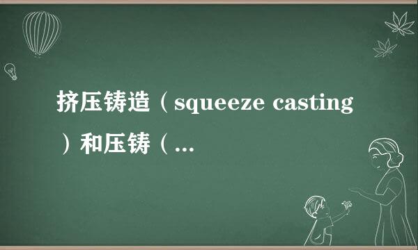 挤压铸造（squeeze casting）和压铸（die-casting）有什么区别呢？