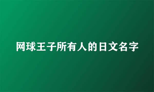 网球王子所有人的日文名字