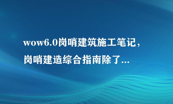 wow6.0岗哨建筑施工笔记，岗哨建造综合指南除了任务还有什么获得途径么？