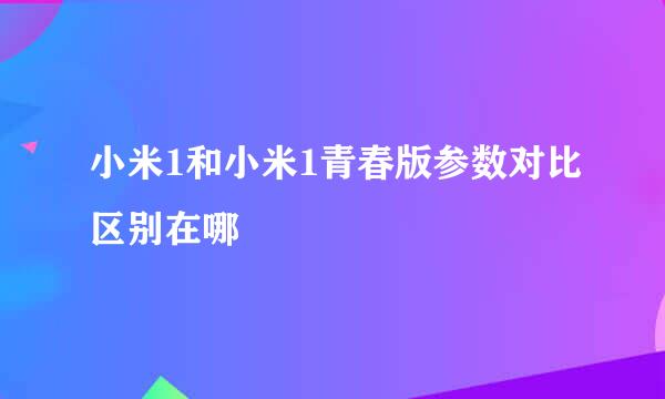 小米1和小米1青春版参数对比区别在哪