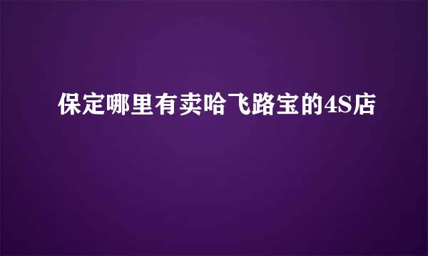 保定哪里有卖哈飞路宝的4S店