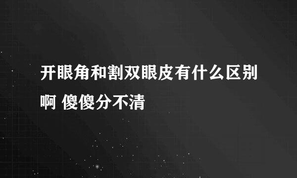 开眼角和割双眼皮有什么区别啊 傻傻分不清