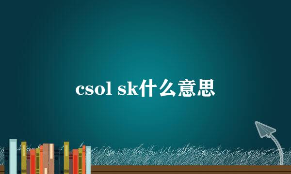 csol sk什么意思