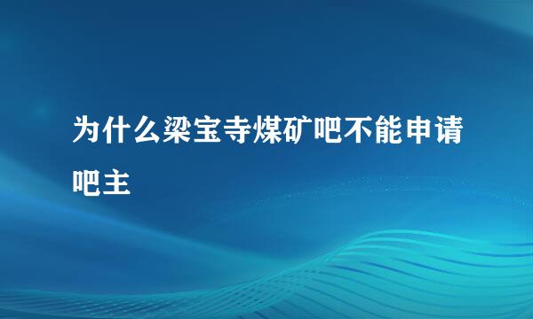 为什么梁宝寺煤矿吧不能申请吧主