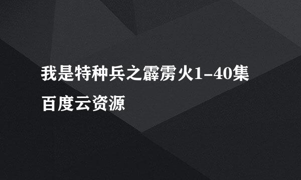 我是特种兵之霹雳火1-40集百度云资源