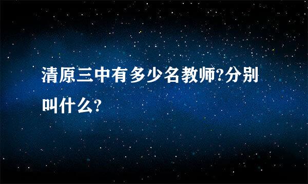 清原三中有多少名教师?分别叫什么?