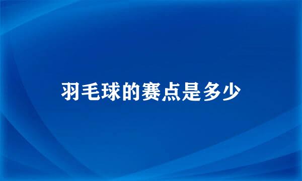 羽毛球的赛点是多少