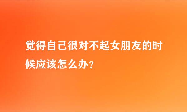 觉得自己很对不起女朋友的时候应该怎么办？