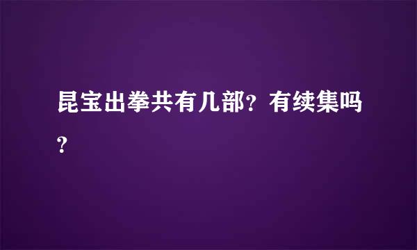 昆宝出拳共有几部？有续集吗？