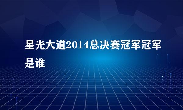 星光大道2014总决赛冠军冠军是谁