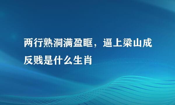 两行熟洞满盈眶，逼上梁山成反贱是什么生肖