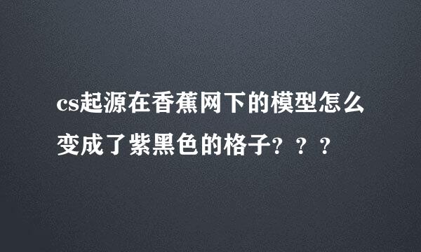 cs起源在香蕉网下的模型怎么变成了紫黑色的格子？？？