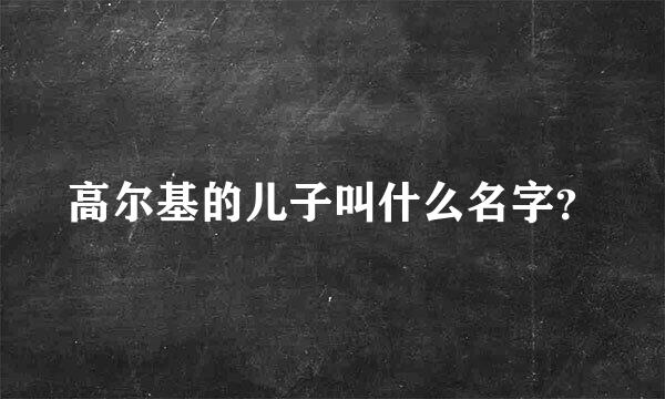 高尔基的儿子叫什么名字？