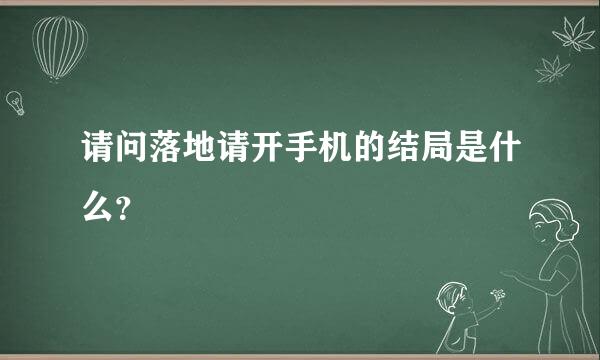 请问落地请开手机的结局是什么？