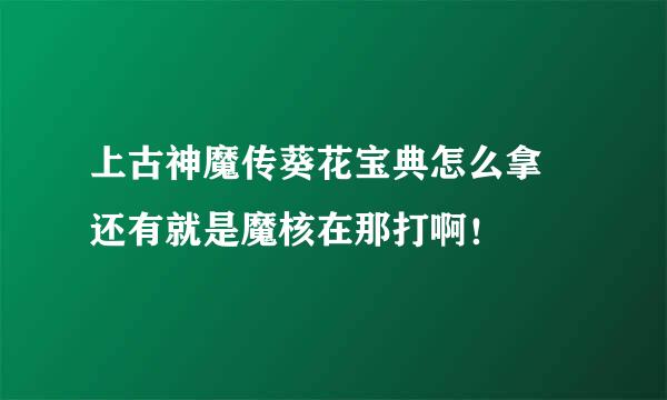 上古神魔传葵花宝典怎么拿 还有就是魔核在那打啊！