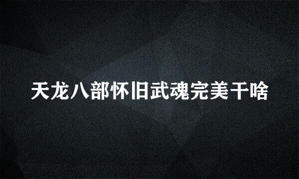 天龙八部怀旧武魂完美干啥