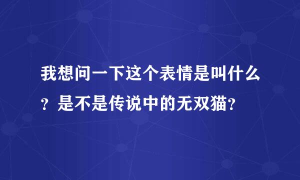 我想问一下这个表情是叫什么？是不是传说中的无双猫？