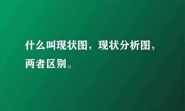 什么叫现状图，现状分析图，两者区别。