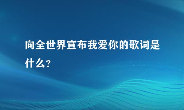 向全世界宣布我爱你的歌词是什么？