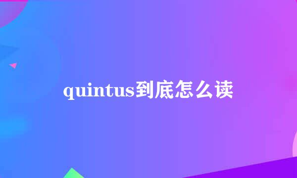 quintus到底怎么读