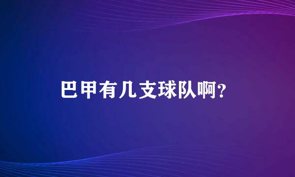 巴甲有几支球队啊？