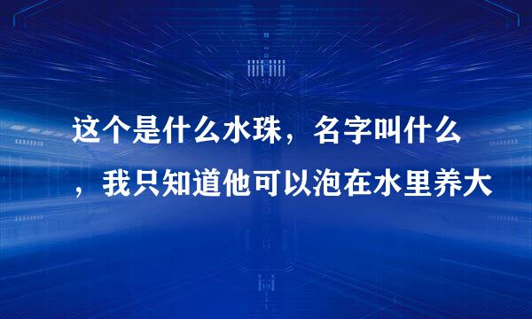 这个是什么水珠，名字叫什么，我只知道他可以泡在水里养大