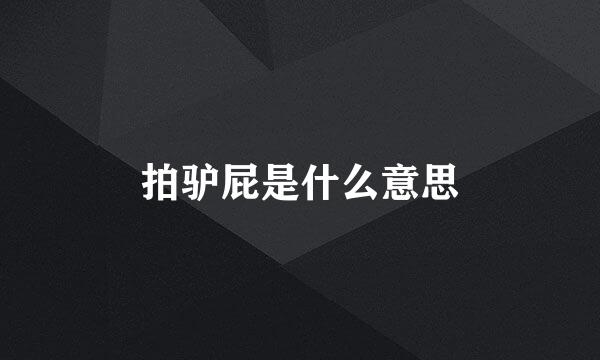 拍驴屁是什么意思