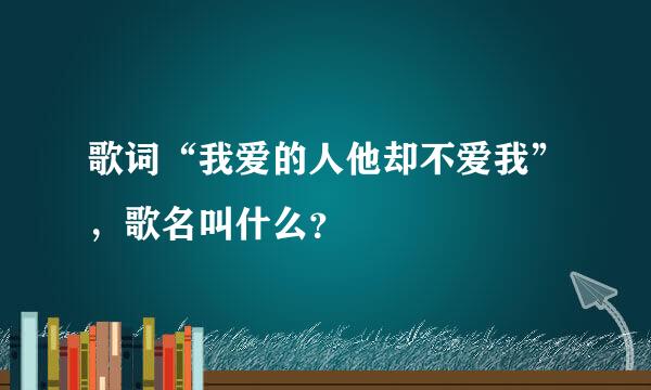 歌词“我爱的人他却不爱我”，歌名叫什么？