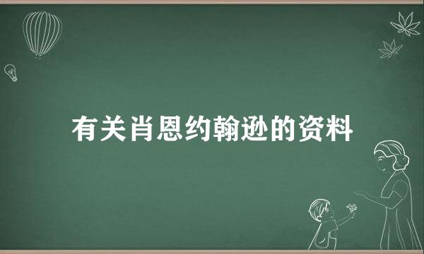 有关肖恩约翰逊的资料