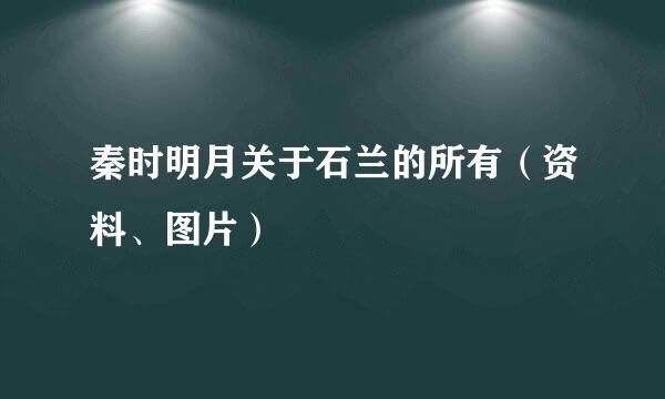 秦时明月关于石兰的所有（资料、图片）