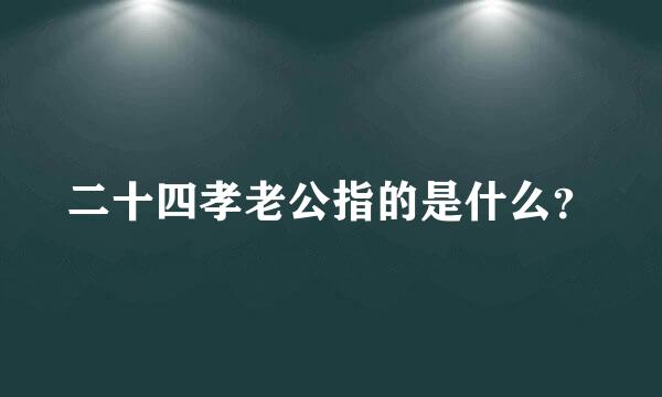 二十四孝老公指的是什么？