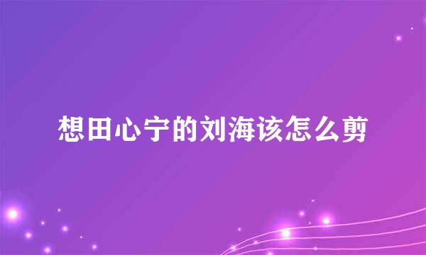 想田心宁的刘海该怎么剪