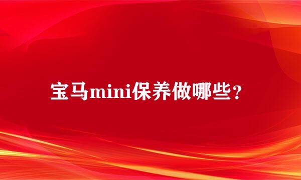 宝马mini保养做哪些？