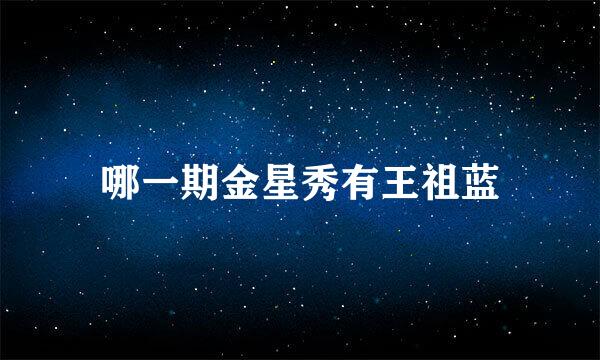 哪一期金星秀有王祖蓝